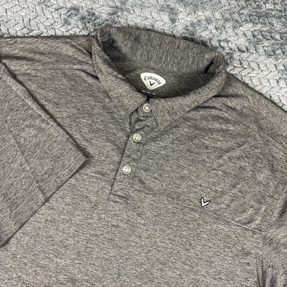Callaway Polo Shirt Mens 2XL Gray Golf Performance Stretch Short Sleeve XXL